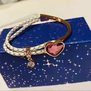 Crystals from Swarovski leather heart  bracelet